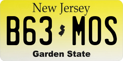 NJ license plate B63MOS