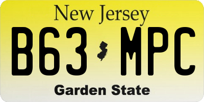 NJ license plate B63MPC