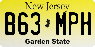 NJ license plate B63MPH