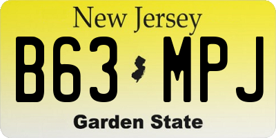 NJ license plate B63MPJ