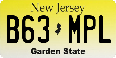 NJ license plate B63MPL