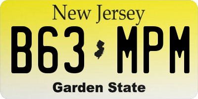 NJ license plate B63MPM