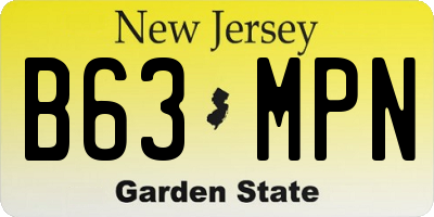 NJ license plate B63MPN