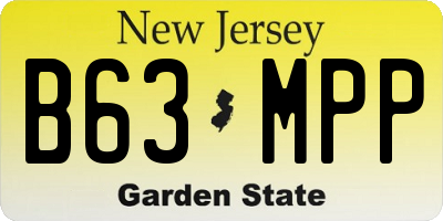 NJ license plate B63MPP
