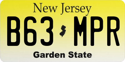 NJ license plate B63MPR