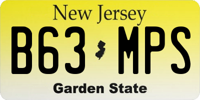NJ license plate B63MPS