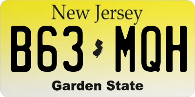 NJ license plate B63MQH