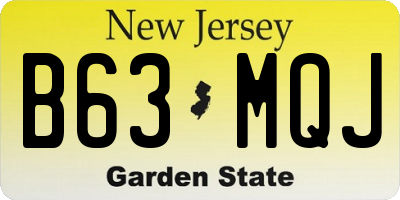 NJ license plate B63MQJ