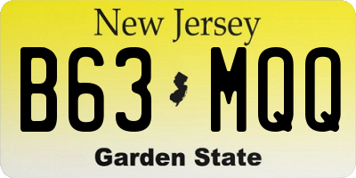 NJ license plate B63MQQ