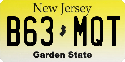 NJ license plate B63MQT