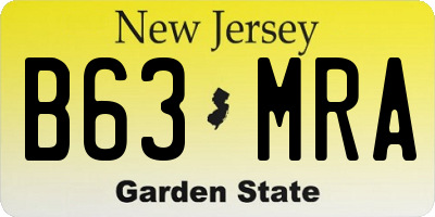 NJ license plate B63MRA