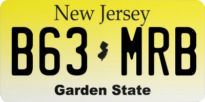 NJ license plate B63MRB
