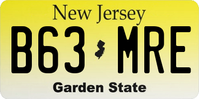 NJ license plate B63MRE