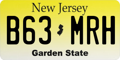 NJ license plate B63MRH