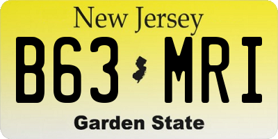 NJ license plate B63MRI