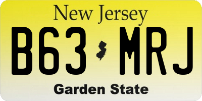 NJ license plate B63MRJ