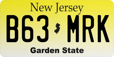 NJ license plate B63MRK