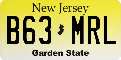 NJ license plate B63MRL