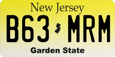 NJ license plate B63MRM