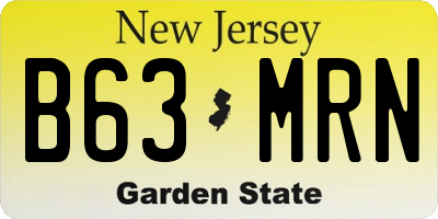 NJ license plate B63MRN