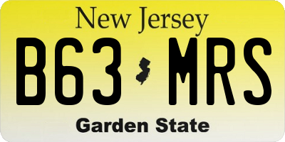 NJ license plate B63MRS