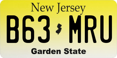 NJ license plate B63MRU