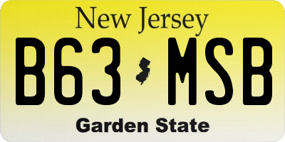 NJ license plate B63MSB