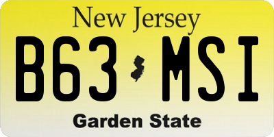 NJ license plate B63MSI