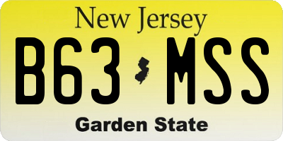 NJ license plate B63MSS