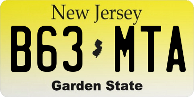 NJ license plate B63MTA