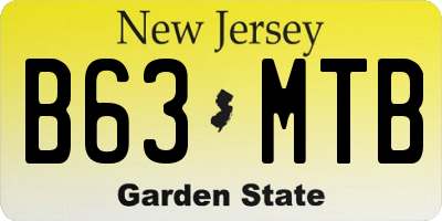 NJ license plate B63MTB