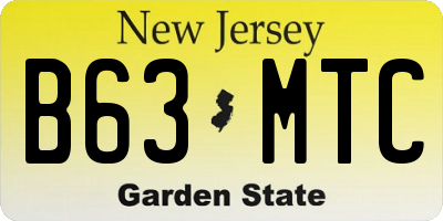 NJ license plate B63MTC