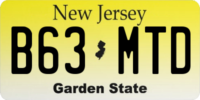 NJ license plate B63MTD