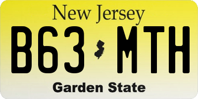 NJ license plate B63MTH