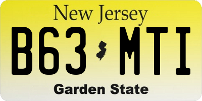 NJ license plate B63MTI