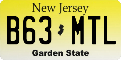 NJ license plate B63MTL