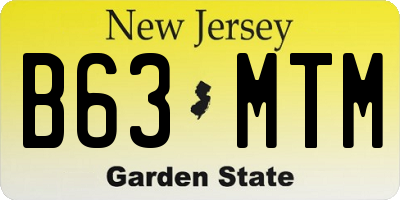 NJ license plate B63MTM