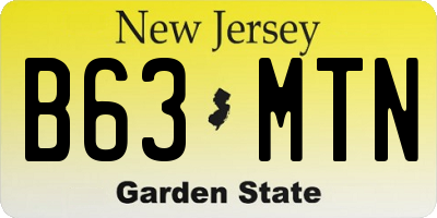 NJ license plate B63MTN