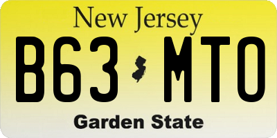 NJ license plate B63MTO