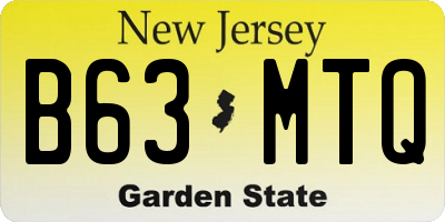 NJ license plate B63MTQ