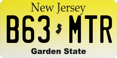 NJ license plate B63MTR