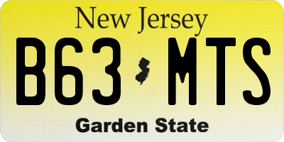 NJ license plate B63MTS
