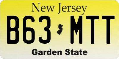 NJ license plate B63MTT