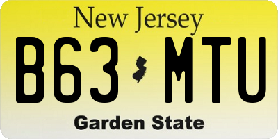 NJ license plate B63MTU