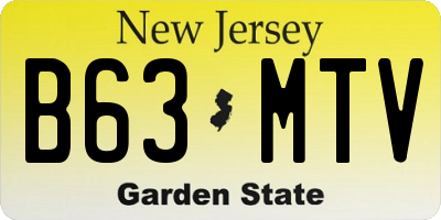 NJ license plate B63MTV