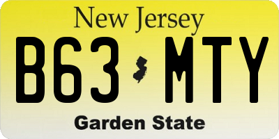 NJ license plate B63MTY