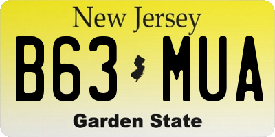 NJ license plate B63MUA