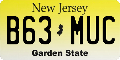 NJ license plate B63MUC