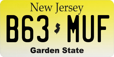 NJ license plate B63MUF