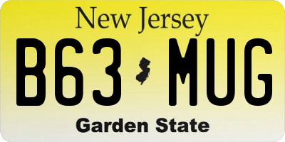 NJ license plate B63MUG